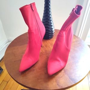 Aldo Miriracien red stretch stiletto fabric bootie